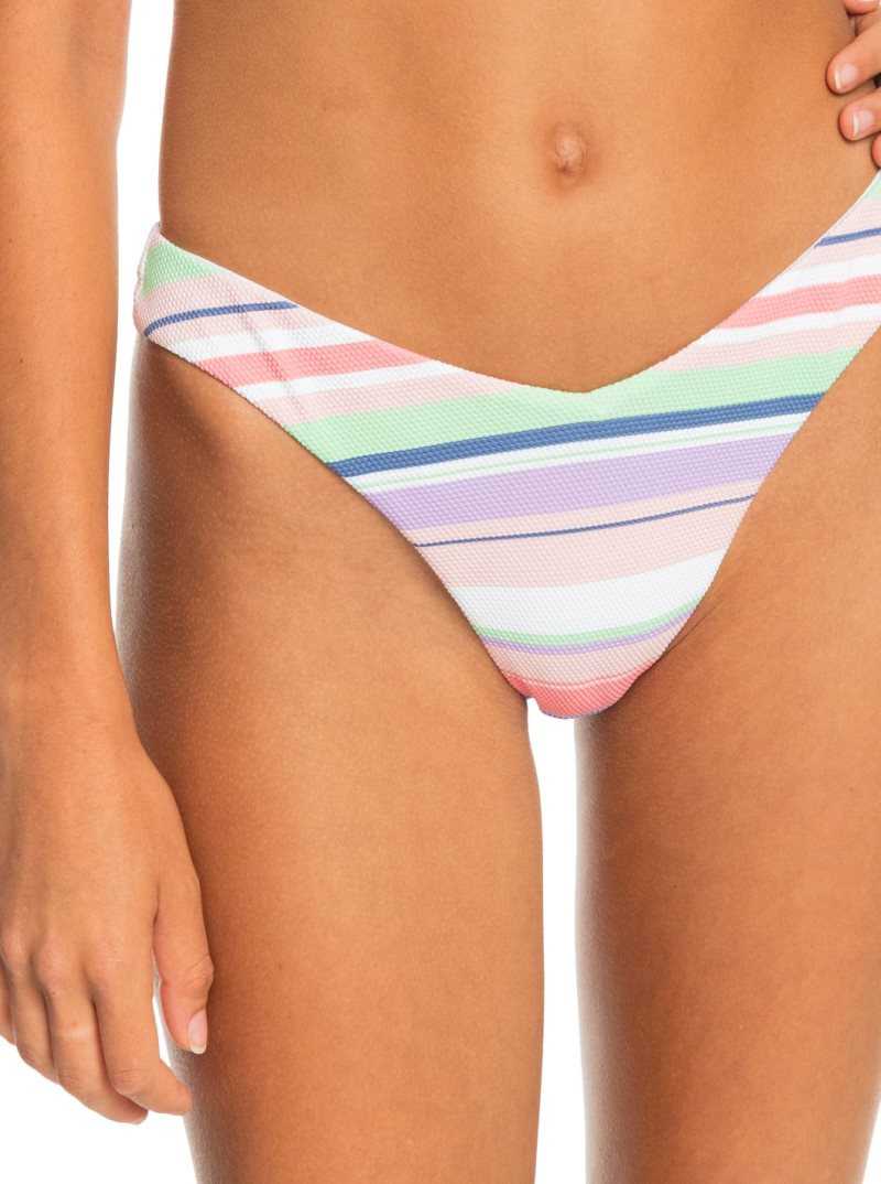 Roxy Endless Swell High Leg Cheeky Bikini Bottoms Bijou Blue Endless Summer Stri | EFAXG-8207