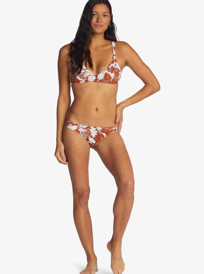 Roxy Endless Swell Moderate Bikini Bottoms Baked Clay Retro Floral | JUMHO-0895