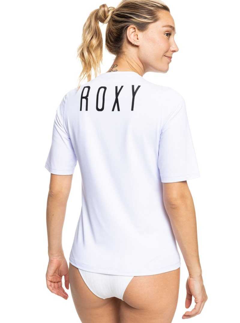 Roxy Enjoy Waves Short Sleeve UPF 50 Rashguard Bright White | RIBEC-1294