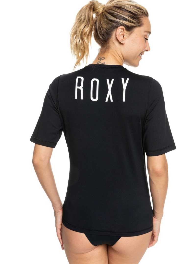 Roxy Enjoy Waves Short Sleeve UPF 50 Rashguard Anthracite | SRHVP-2359