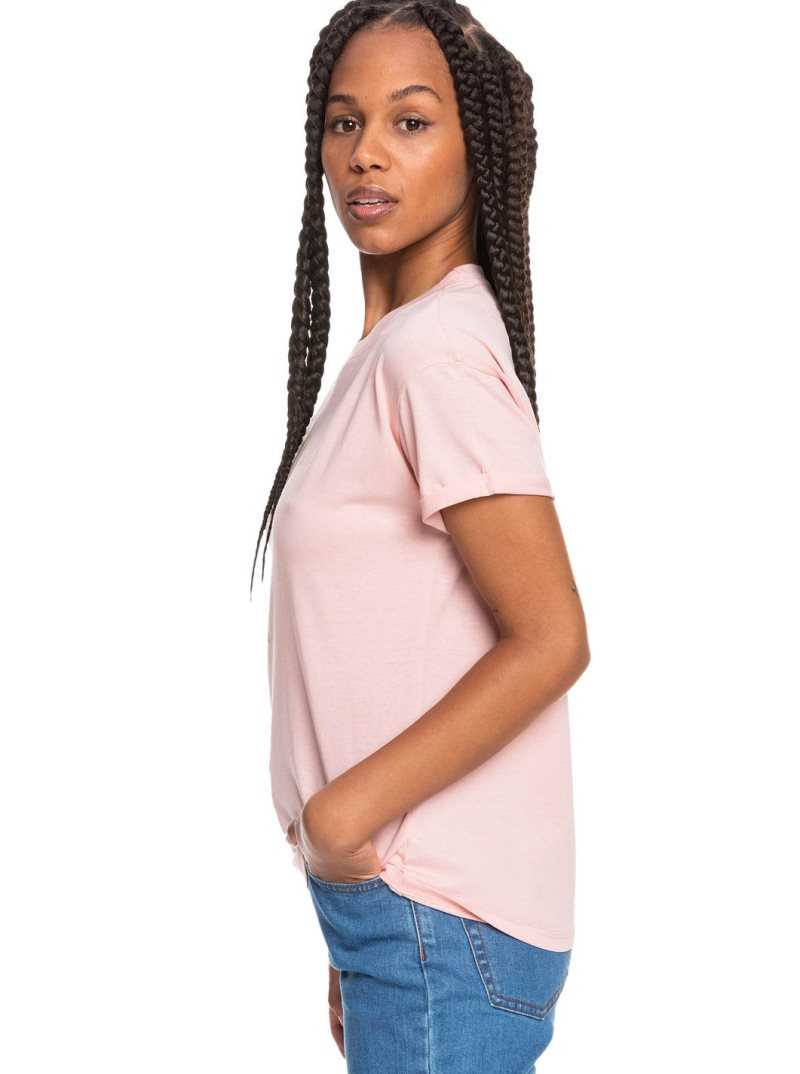 Roxy Epic Afternoon Short Sleeve T-Shirt Powder Pink | JUMNZ-1790