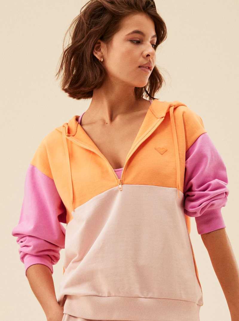 Roxy Essential Energy Hoodie Mock Orange | IFLHN-1904