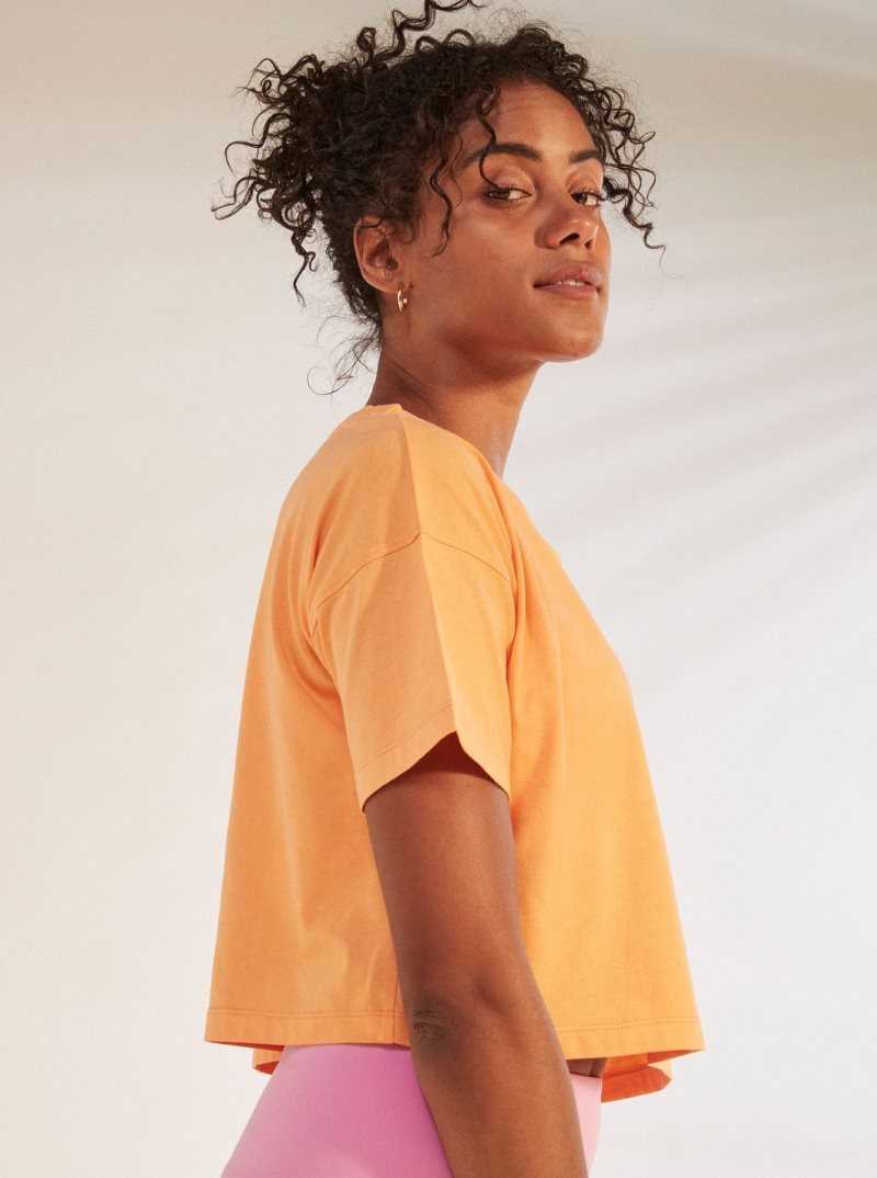 Roxy Essential Sports T-Shirt Mock Orange | BXDCV-0146