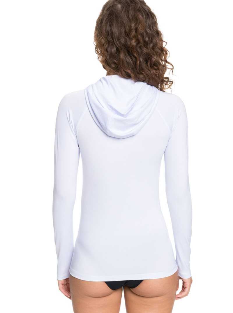 Roxy Essentials Hooded UPF 50 Long Sleeve Rashguard Bright White | COSKD-1698