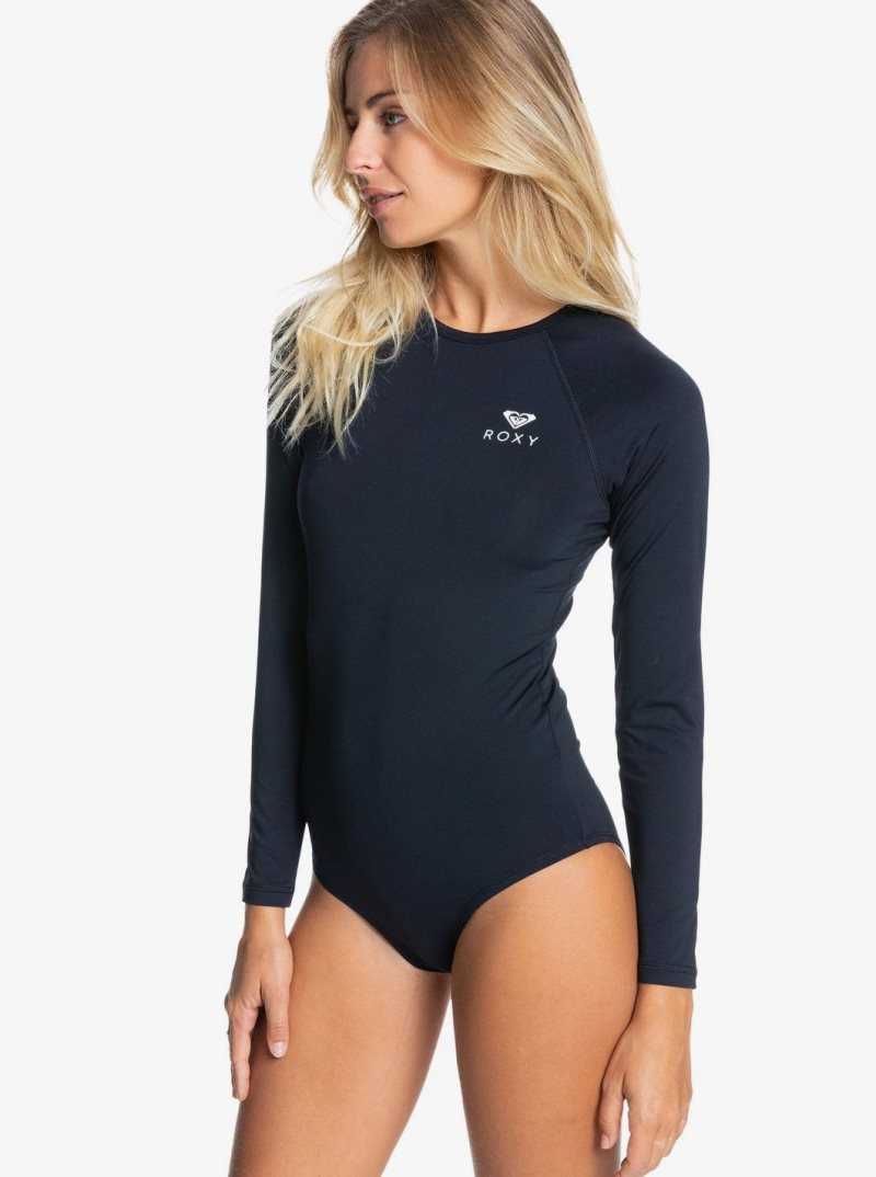 Roxy Essentials Long Sleeve One-Piece Swimsuit Anthracite | TYNGZ-0361