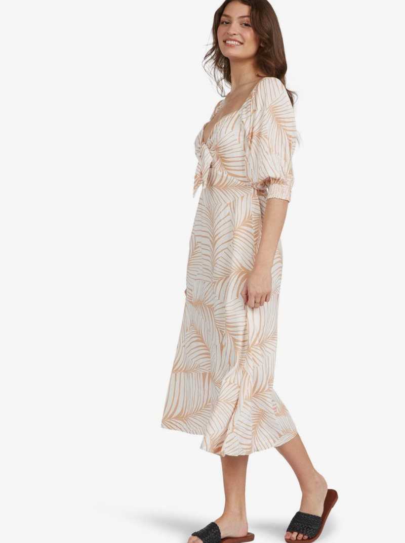 Roxy Evening Delight Dress Toast Palm Tree Dreams | BNAEO-2350