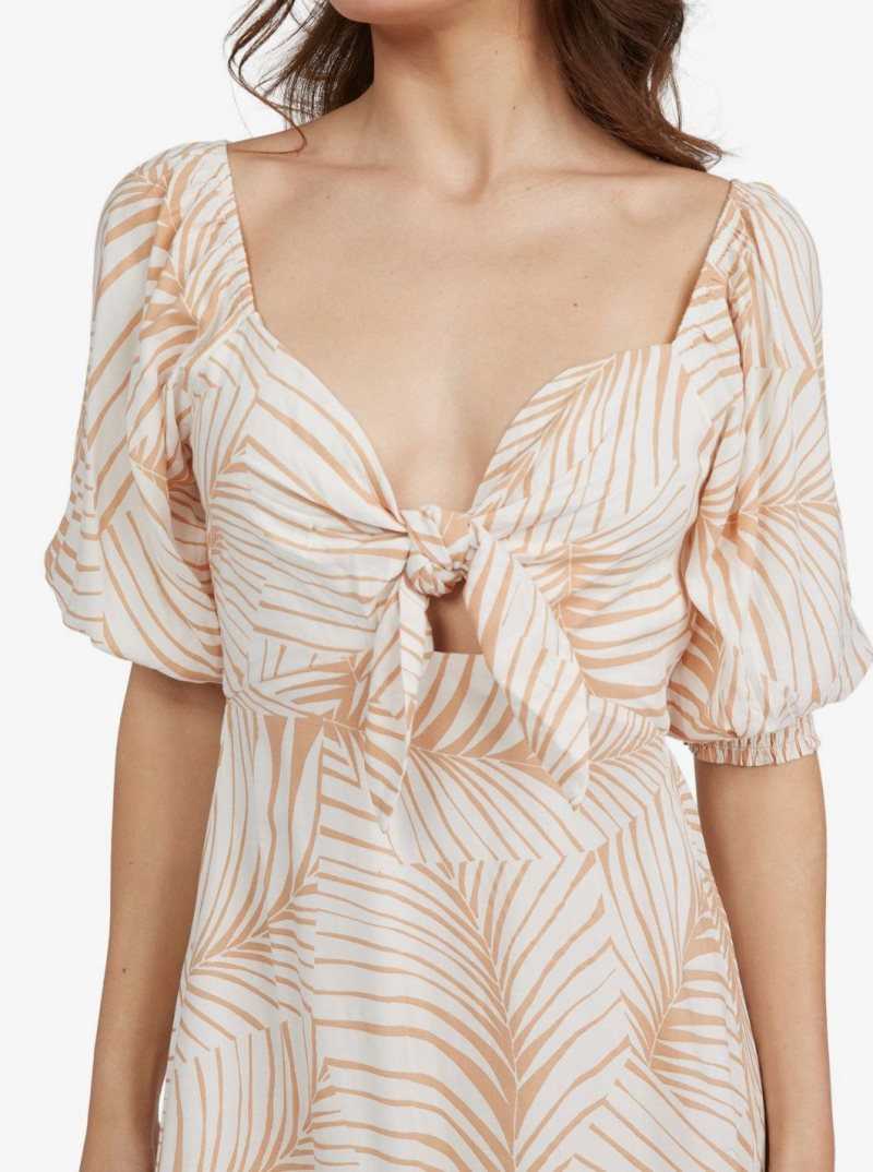 Roxy Evening Delight Dress Toast Palm Tree Dreams | BNAEO-2350