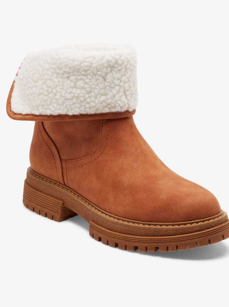 Roxy Fall Slip-On Boots Tan | ZSGAQ-0458