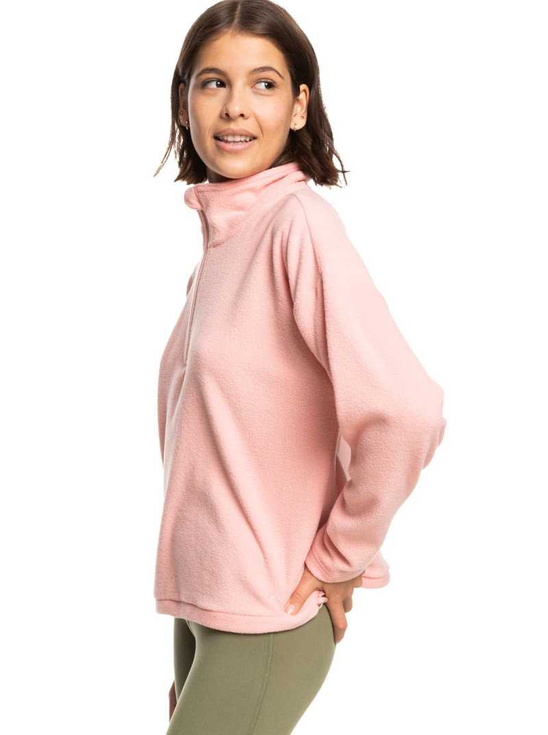 Roxy Feel It Too Half-Zip Technical Fleece Pullover Mellow Rose | LTBZF-1897