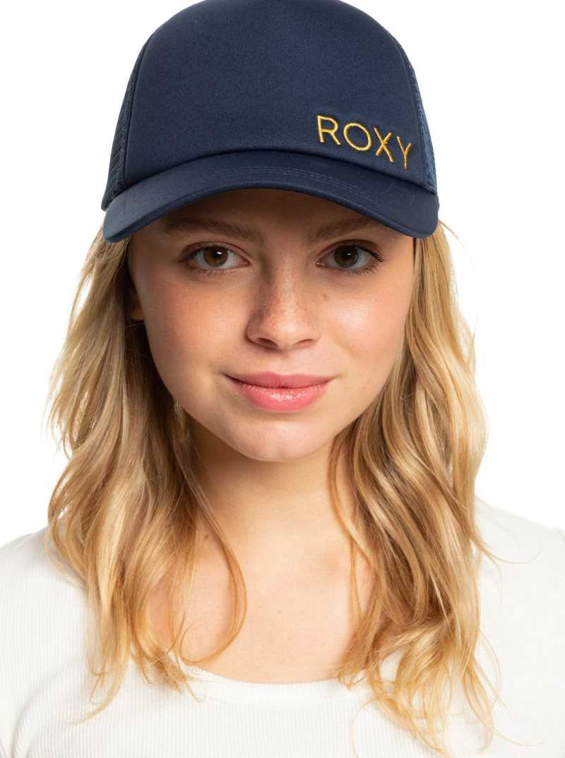 Roxy Finishline Trucker Hat Mood Indigo | KJBGV-2678