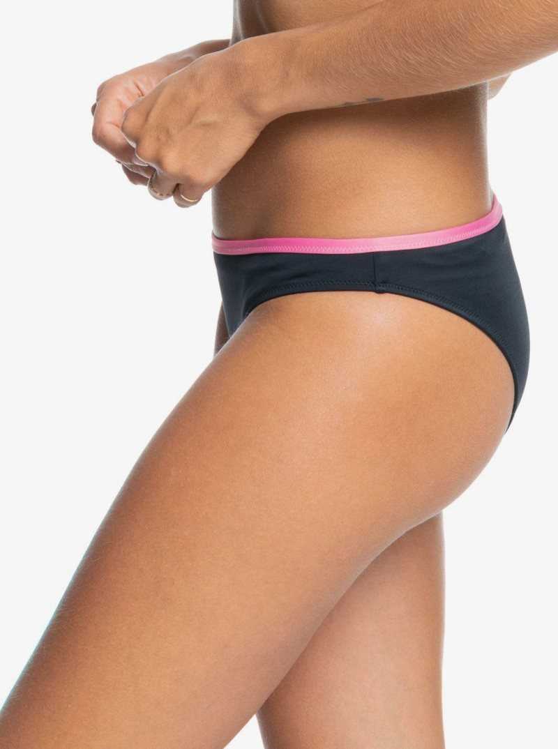 Roxy Fitness Regular Bikini Bottoms Anthracite | CRTQL-6945