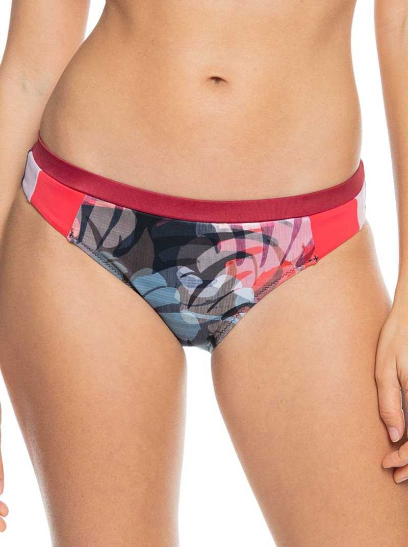 Roxy Fitness Regular Bikini Bottoms True Black Palm Camo | LURTS-3125