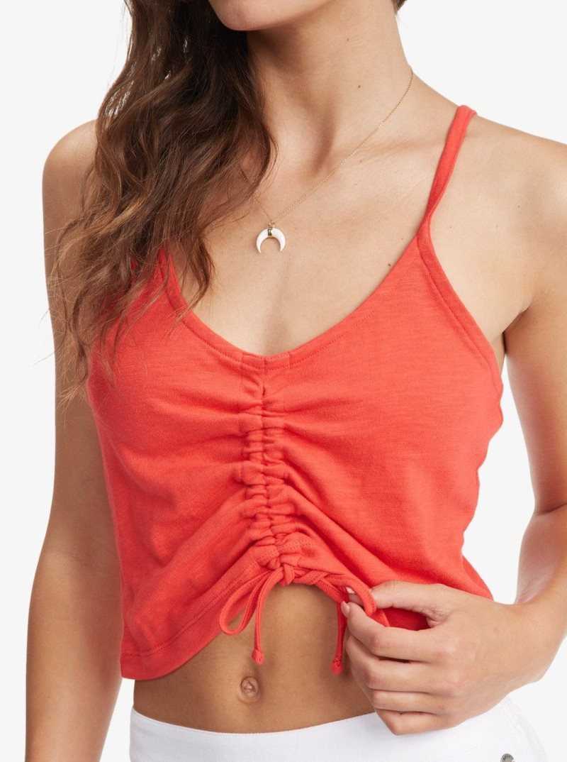 Roxy Flirty Feels V-Neck Top Hibiscus | KOPBR-1478