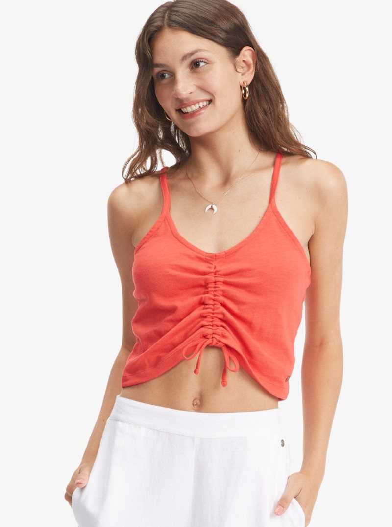 Roxy Flirty Feels V-Neck Top Hibiscus | KOPBR-1478