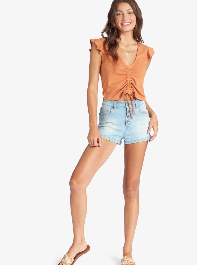 Roxy Flirty Vibe V-Neck Top Sunburn | OSPFN-5892