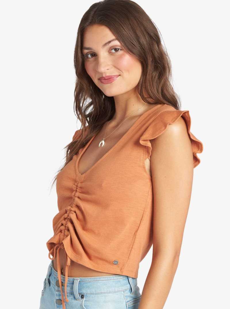 Roxy Flirty Vibe V-Neck Top Sunburn | OSPFN-5892