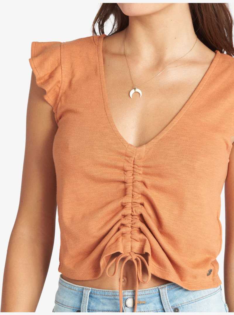 Roxy Flirty Vibe V-Neck Top Sunburn | OSPFN-5892