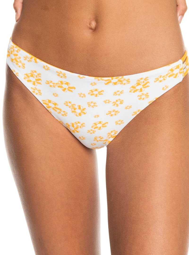 Roxy Flower Lover Hipster Bikini Bottoms Yolk Yellow Flower Power Dit S | TFAEV-8920