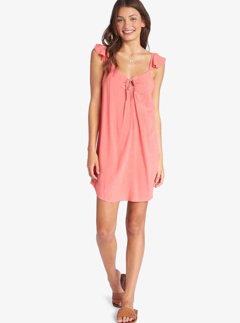 Roxy Future Thoughts Woven Strappy Mini Dress Tea Rose | OCMUL-2584