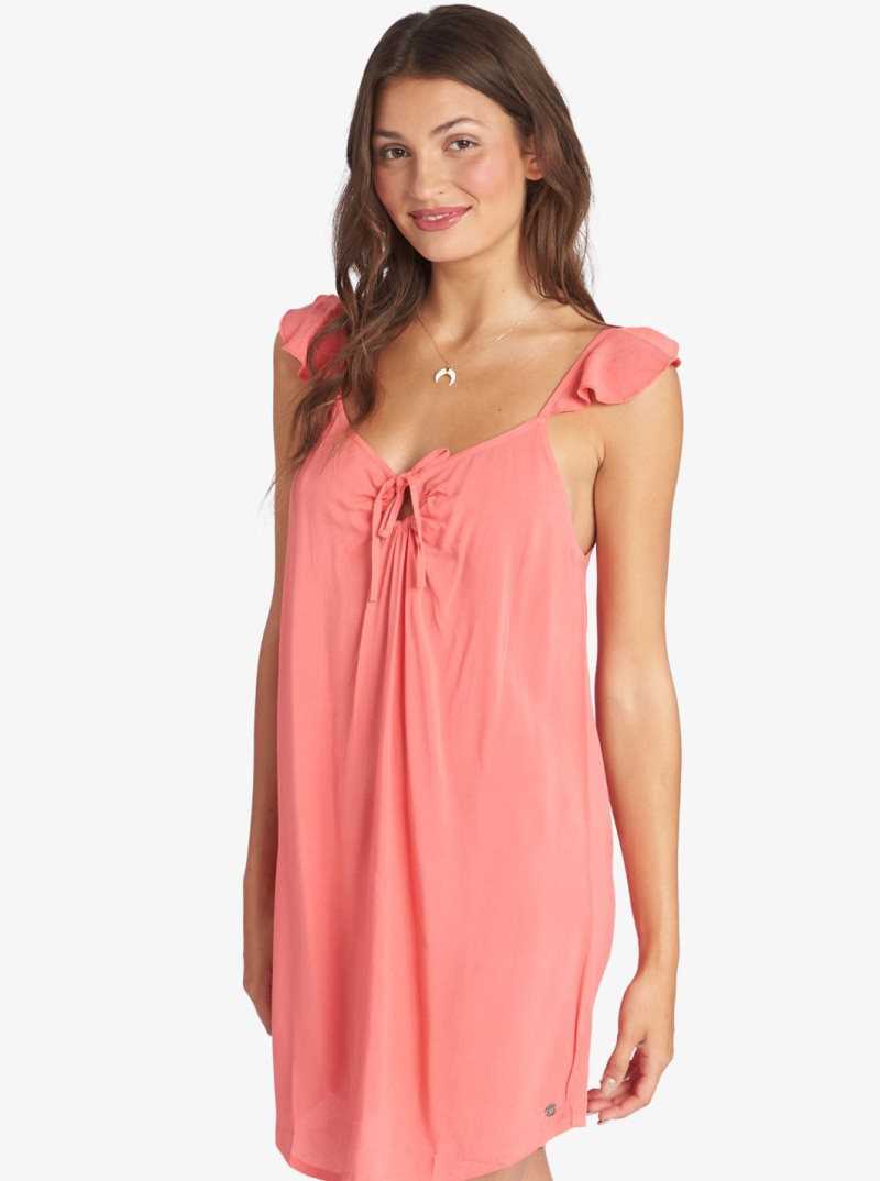 Roxy Future Thoughts Woven Strappy Mini Dress Tea Rose | OCMUL-2584