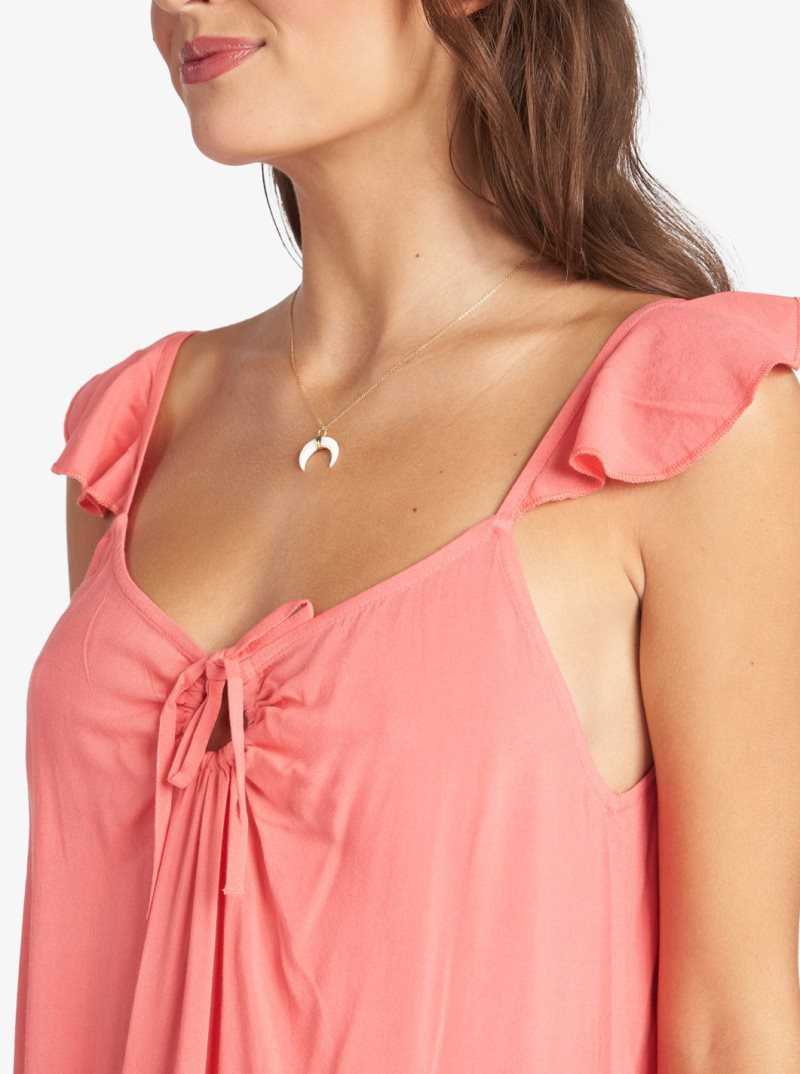 Roxy Future Thoughts Woven Strappy Mini Dress Tea Rose | OCMUL-2584