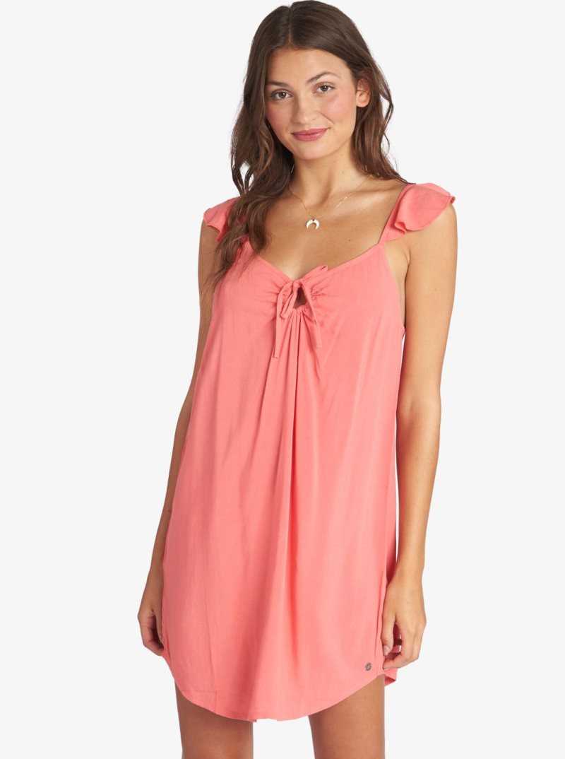 Roxy Future Thoughts Woven Strappy Mini Dress Tea Rose | OCMUL-2584