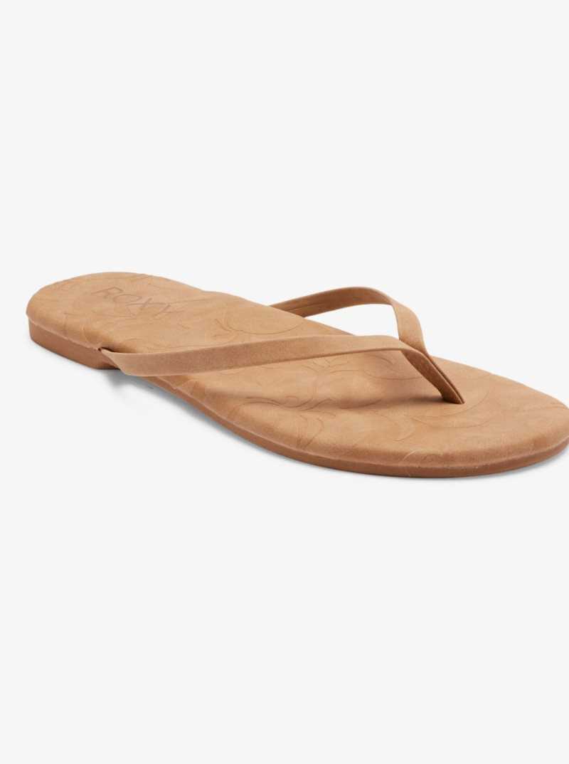 Roxy Gabbie Flip-Flops Tan | WJGHD-3905