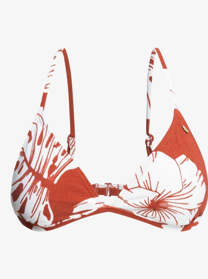 Roxy Garden Trip Fixed Tri Bikini Top Marsala Isha S | FXJUT-1907