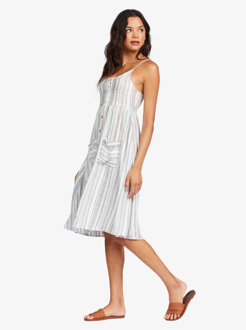 Roxy Glowing Wave Midi Dress Mood Indigo Oceanside Stripe | UDWCA-2439