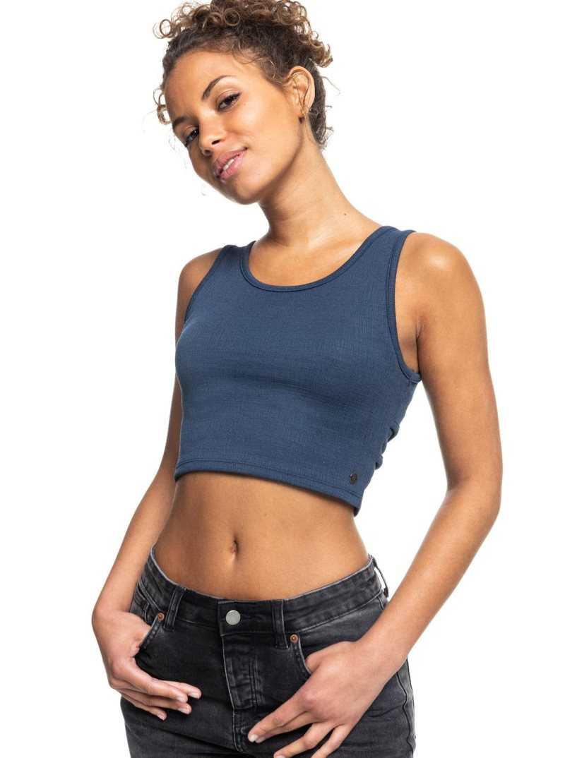 Roxy Good Keepsake Crop Top Mood Indigo | NBUAH-7839