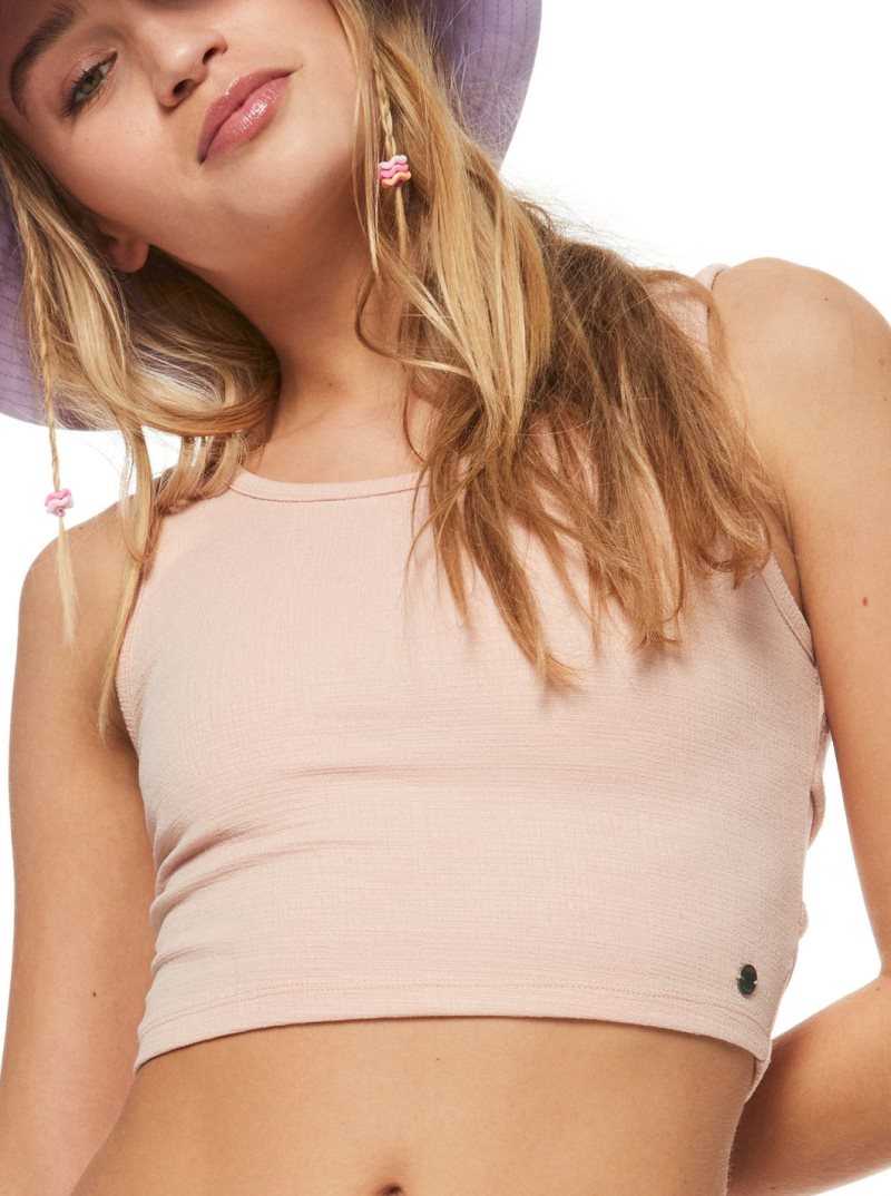 Roxy Good Keepsake Crop Top Peach Whip | QUXYZ-8126