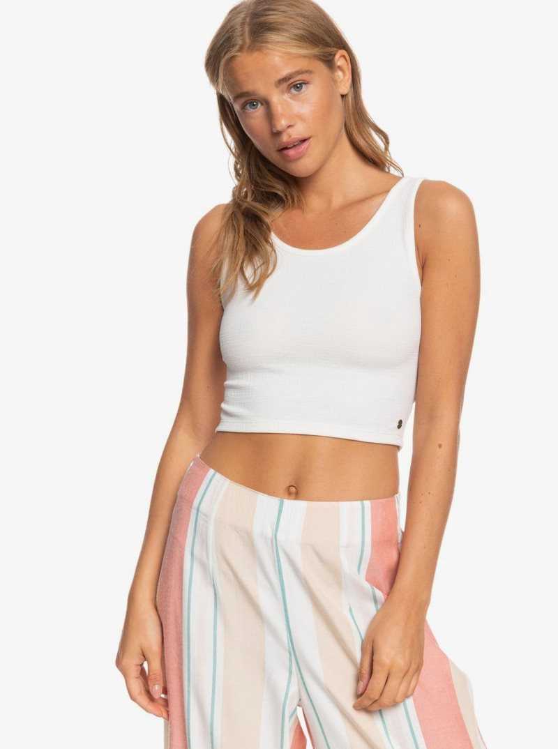 Roxy Good Keepsake Crop Top Snow White | PBWYZ-2687