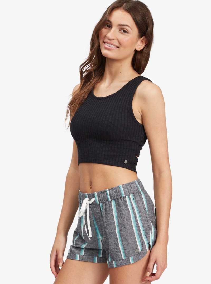 Roxy Good Keepsake Knit Crop Top Anthracite | PVJQB-7582