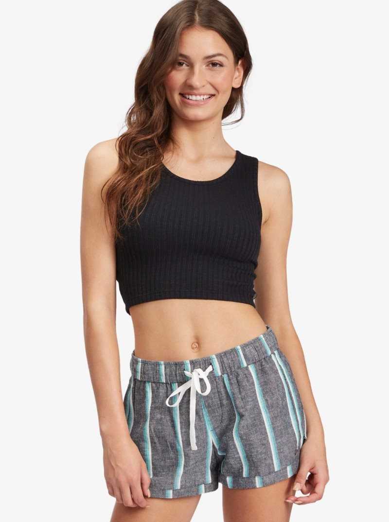 Roxy Good Keepsake Knit Crop Top Anthracite | PVJQB-7582