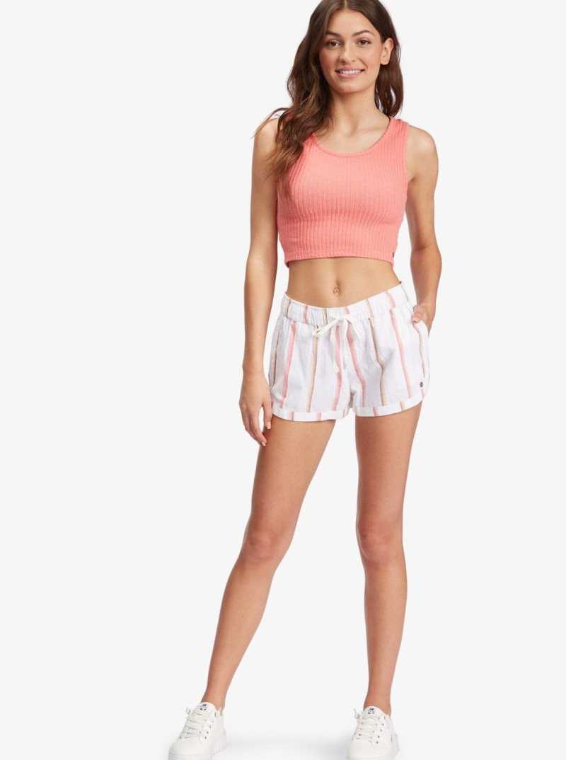 Roxy Good Keepsake Knit Crop Top Shell Pink | LIXQY-6153