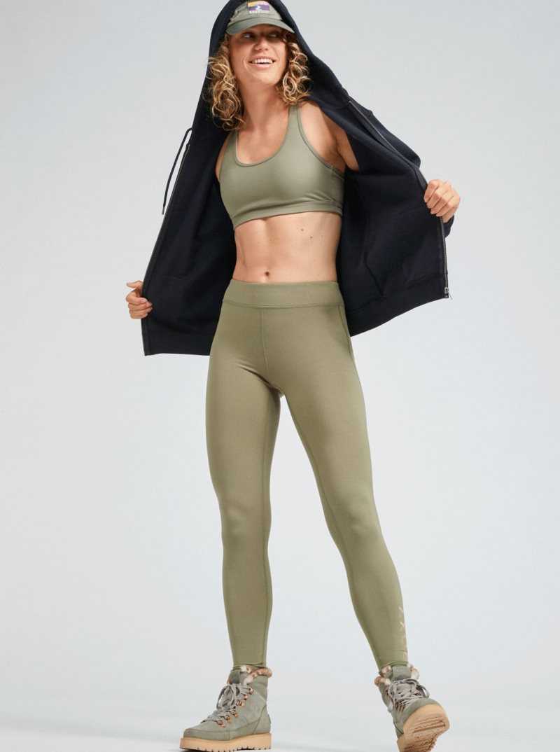 Roxy Good Morning Midnight Workout Leggings Deep Lichen Green | BEPFV-6849