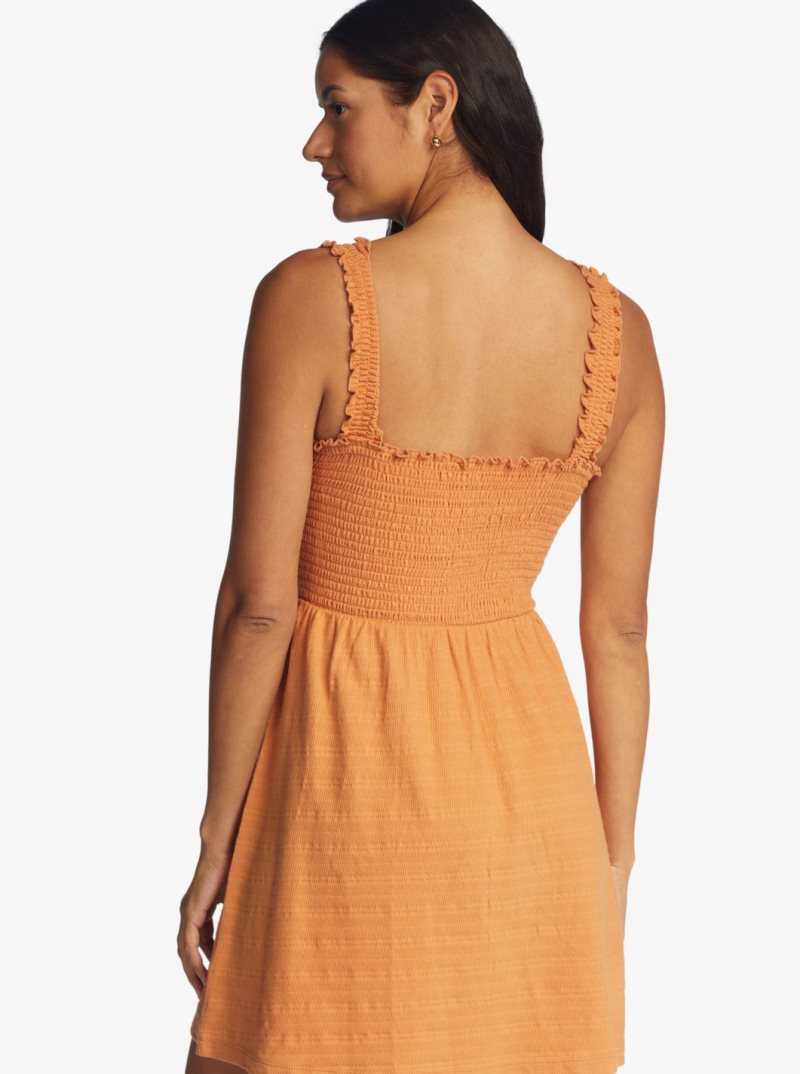 Roxy Hanging 10 Knit Off-The-Shoulder Dress Toasted Nut | SBUKG-0298