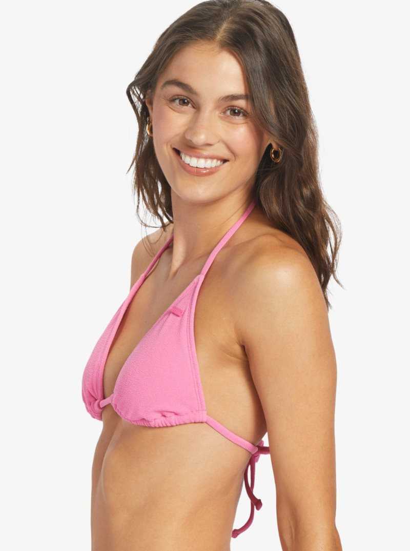 Roxy Hawaiian Heat Elongated Triangle Bikini Top Shocking Pink | YILJF-6043