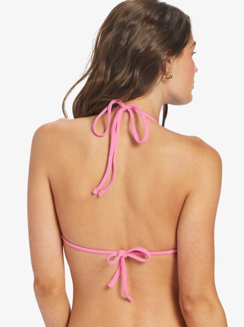 Roxy Hawaiian Heat Elongated Triangle Bikini Top Shocking Pink | YILJF-6043