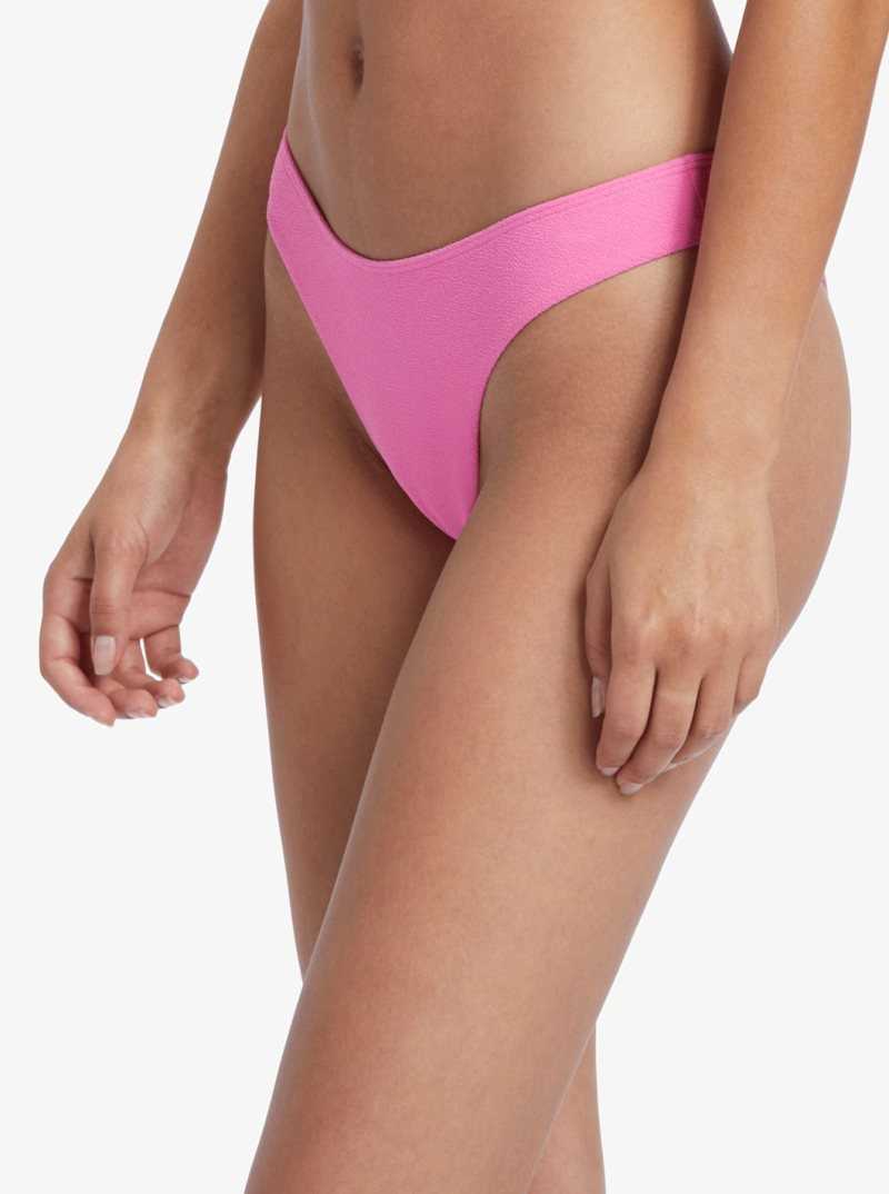 Roxy Hawaiian Heat High Leg Cheeky Bikini Bottoms Shocking Pink | YJNGA-8419