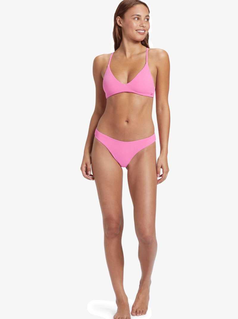 Roxy Hawaiian Heat High Leg Cheeky Bikini Bottoms Shocking Pink | YJNGA-8419