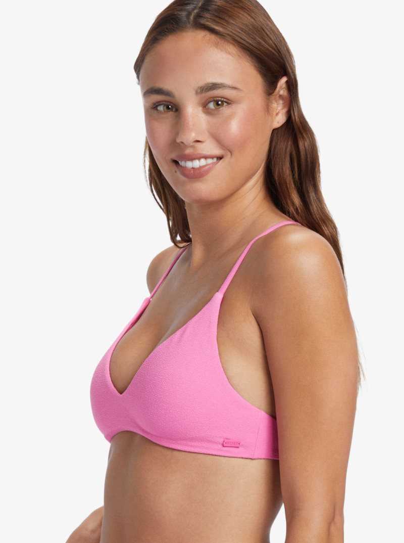 Roxy Hawaiian Heat Triangle Bikini Top Shocking Pink | DVGJY-9845