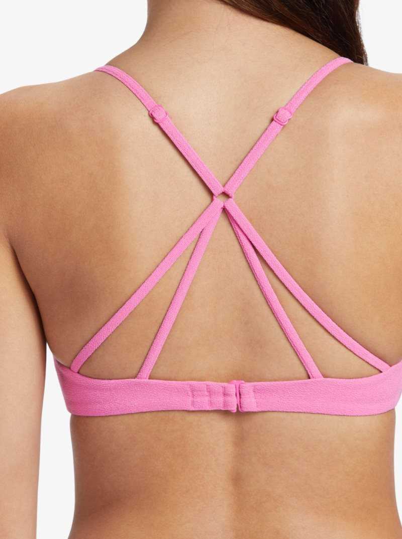 Roxy Hawaiian Heat Triangle Bikini Top Shocking Pink | DVGJY-9845