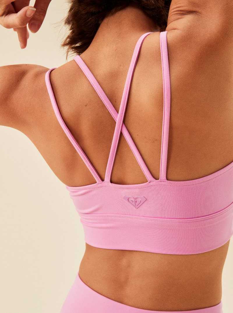 Roxy Heart Into It Sports Bra Cyclamen | VWKBH-9461