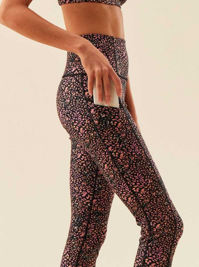 Roxy Heart Into It Technical Leggings Antracite Animal Dust | XYWOK-3279