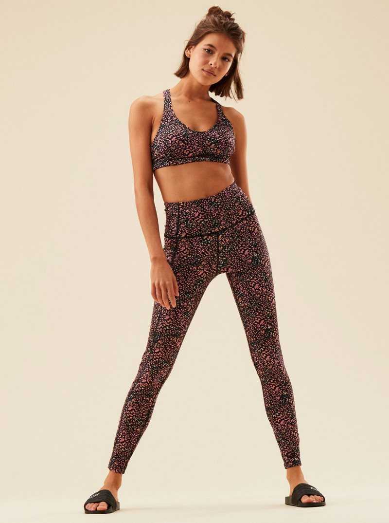 Roxy Heart Into It Technical Leggings Antracite Animal Dust | XYWOK-3279