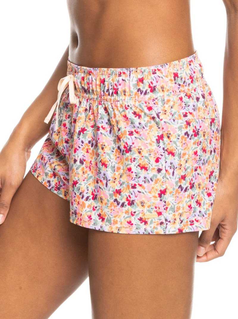 Roxy Island In The Sun 2' Boardshorts Pastel Rose Swept Up Floral | VIFOU-2319