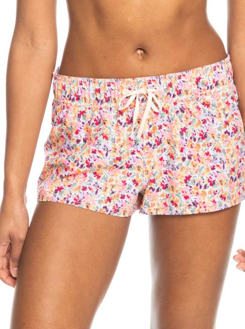 Roxy Island In The Sun 2\' Boardshorts Pastel Rose Swept Up Floral | VIFOU-2319