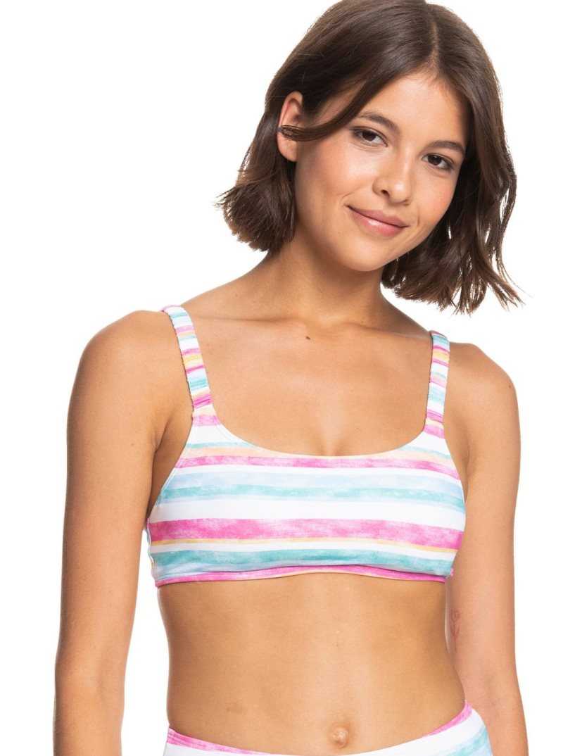 Roxy Island In The Sun Bralette Bikini Top Bright White S Sun Struck | PSHZE-6054