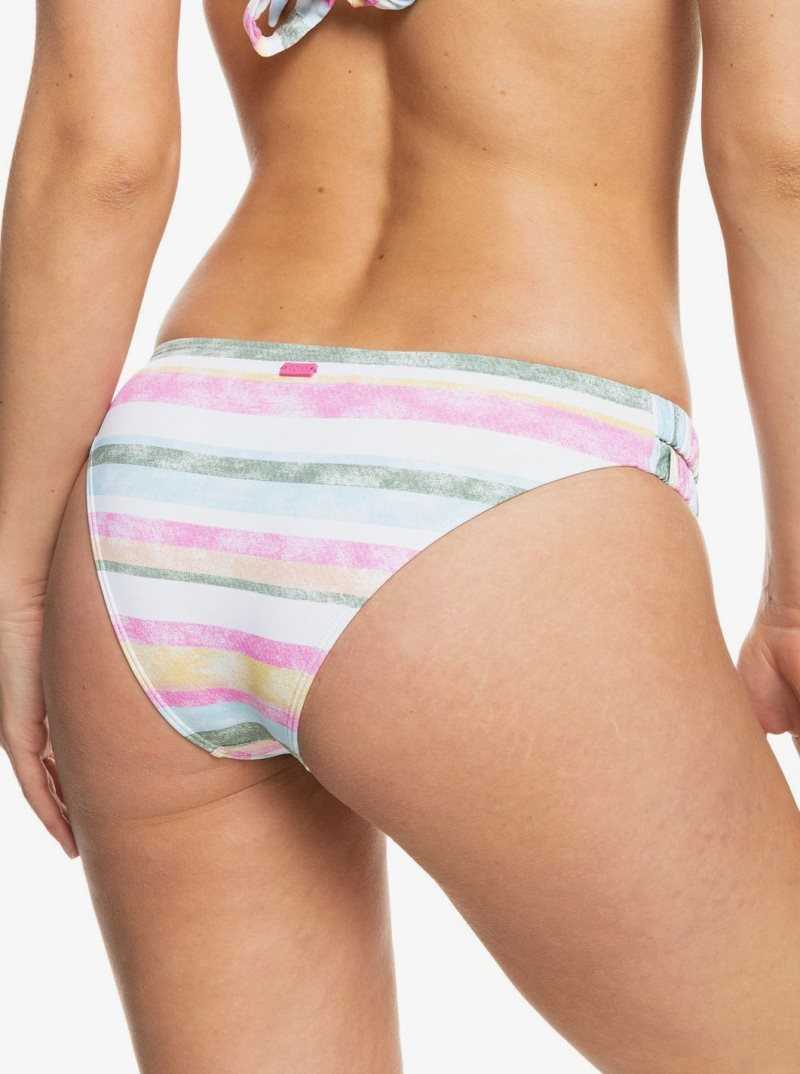 Roxy Island In The Sun Moderate Coverage Bikini Bottoms Bright White S Sun Struck | YFOUP-4179